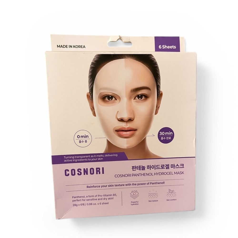 Cosnori Panthenol Hydrogel Face Masks Set of 6 Korean Skincare Hydrating NWT